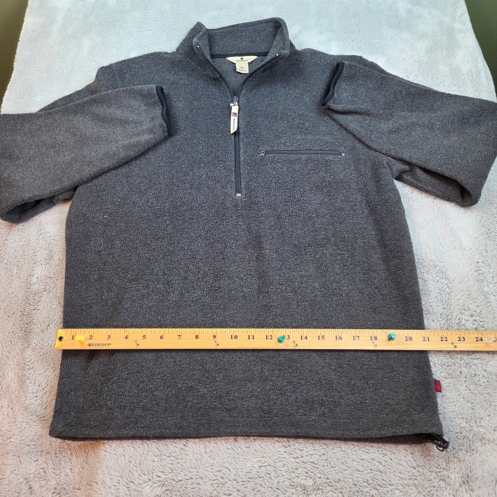 Woolrich Quarter-Zip Pullover Mens M Fleece Pocket Charcoal Heather‎ Gray